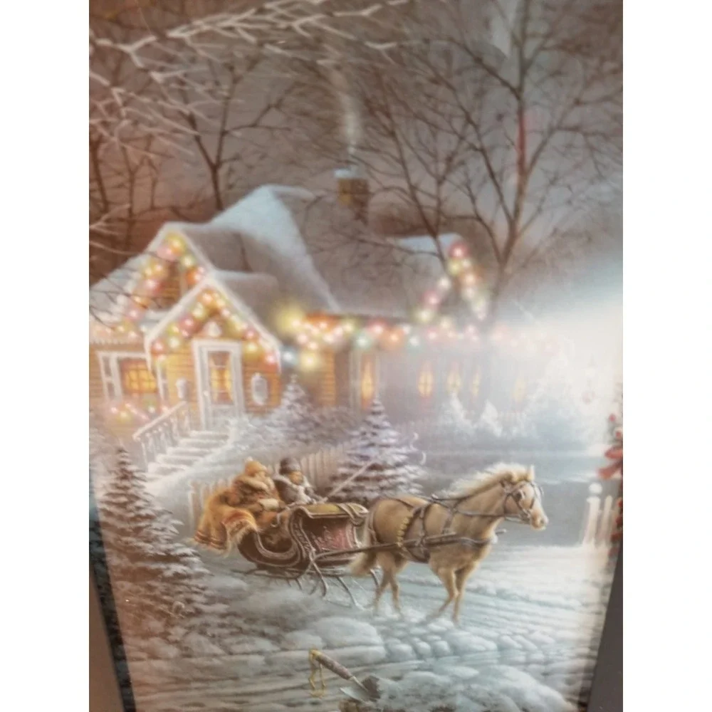 Vintage Terry Redlin Light Up Christmas Lantern Decoration Battery Working